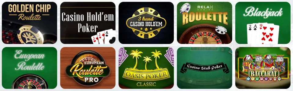 Jeux de table au MrPacho Casino
